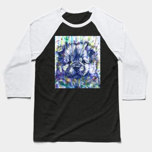 CHOW CHOW PUPPY - watercolor and ink portrait Baseball T-Shirt